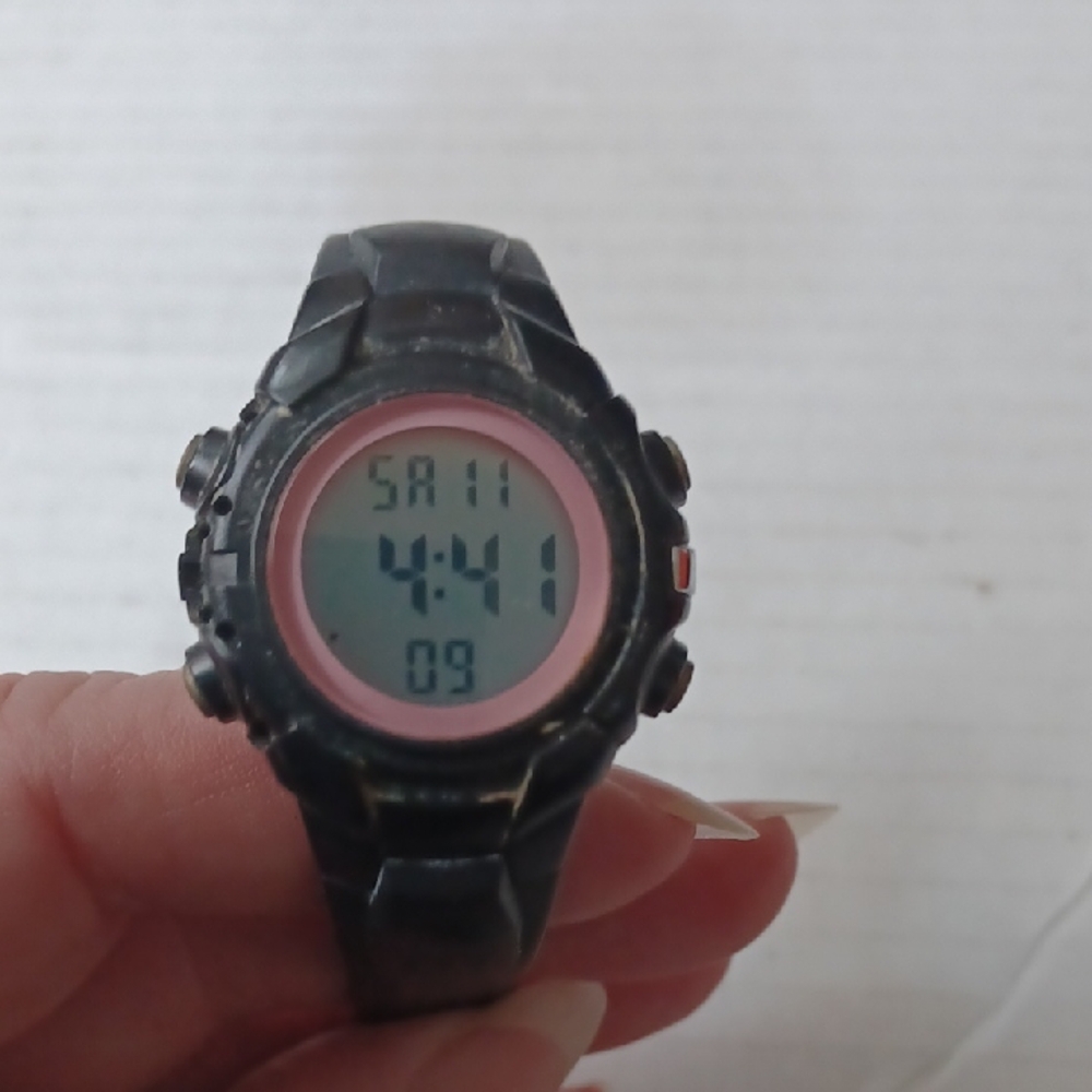 $4 Add-on Black & Pink Digital Watch